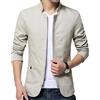 oneforus Giacca da uomo slim fit con collo alla coreana, cappotto casual in cotone