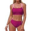 Adigaber Costume da Bagno Due Pezzi Donna Unicolore Vita Media Sportivo | Unicolore,Imbottiture Rimovibili,Vita Media,Spalline Regolabili,Traspirante,Asciugatura rapida,Spiaggia,Sportivo
