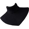 Asukohu All'aperto caldo lavorato a maglia collare tinta unita interno collo copre moda autunno collare per autunno e inverno moda spalla unica, Nero , Taglia unica