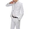 CHICTRY Abiti da Uomo 2 Pezzi Suit Abito da Sposa Slim Fit Tuta da Uomo Formale Cerimonia Matrimonio Vestito Smoking Dinner Tuxedo Business Blazer Giacca e Pantaloni Bianco XS