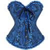 Zaleau Corsetto Donna Overbust Sexy Corpetto Top Bustini Burlesque Corsetti per Halloween Taglie Forti, XS-6XL, Nero Blu, L