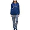 NOTTINGHAM Pigiama Donna Invernale Pigiama Donna Felpato Jacquard Effetto Lana (37972 Blu, M)