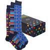 Ciocca Scatolina Regalo 2/3 Paia calze fantasia Uomo - Made in Italy - Idea regalo in caldo cotone Morbide e Confortevoli [BOXWEB3_MIX1_40/45_1]