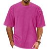 ADOREJOY Magliette oversize da uomo a maniche corte, stile vintage, lavate, basic, larghe, Rosa chiaro, M