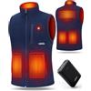 UNBON Gilet Riscaldato Uomo con Batteria USB 10000mAh, Giubbotto Riscaldato Uomo con 3 Temperatura 6 Zone di Calore, Gilet Riscaldante Pile Elettrico, Giacca Riscaldata per Moto Caccia, Blu, S