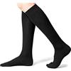 Ciocca Calze Lunghe Lisce in Caldo Cotone Stretch - 6 Paia - Made in Italy - Calze Donna Invernali Sotto Ginocchio con Rinforzo Punta e Tallone