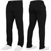 989Zé ENZO Raw Denim - Pantaloni da uomo elasticizzati in stile chino slim fit, Nero , W32 / L30