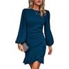 TcIFE Vestito da Donna Eleganti Manica Lunga Orlo Incrociato Ruched Mini Bodycon Abito Festa Cocktail Cerimonia Abiti per Autunno Invernale