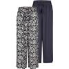 DENIMFY Palazzo DFKate, pantaloni estivi da donna, vestibilità larga, pantaloni estivi leggeri, lunghezza alla caviglia, vita elasticizzata, tinta unita, motivo 100% viscosa, verde, bianco, beige,