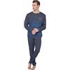 Sergio Tacchini Pigiama da Uomo in Cotone Interlock Art. 30B21 Blu Marittimo L