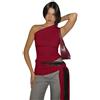 Sukiglam Canotta Donna Elegante Top Monospalla Estive Asimmetrico Canottiera con Cintura Senza Maniche Slim Fit Canotte Sexy Maglietta Spalla Scoperta Y2k Crop Top per Feste