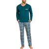 Leversic Pigiama Uomo Invernale Cotone Pigiama Due Pezzi Pigiama Maniche Lunghe e Pantaloni a Quadri LBW XXL