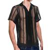 Panegy Maglietta a Rete da Uomo Camicia a Rete Sexy Trasparente Shirt Discoteca Club Party Festa T-Shirt Asiatica M/Europea S-Nero 7