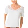 Liabel Maglia Intima Donna Lana Cotone Mezza Manica 80% Lana, Offerta 3 e 6 Pezzi, Maglia Intima Donna Mezza Manica Pizzo (3 Pezzi Bianco)