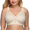 DotVol Reggiseno Base in Pizzo e Taglia Grossa Coppa Completa Non Schiuma Reggiseno Senza Fili Beige 2E