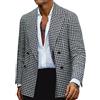 pvucpot Uomo Doppiopetto a Spina di Pesce Uomini Suit Tweed Giacca di Smart Wedding Blazer