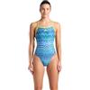ARENA Performance Women's Ondulation Lace Back Training Swimsuit Ladies Bathing Suit Costume Intero, Multi Blu Marino/Verde Morbido, 52 Donna