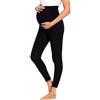 JMITHA Leggings Premaman, Estivi Lunghi Pantacollant Gravidanza Basic Pantaloni Morbido Cotone Elasticizzato Collant Pesanti Casual Leggings Pantaloni Premaman Donna Sottile (Nero, XL)