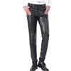 YOSUWOAI Pantaloni da uomo in pelle PU da motociclista, pantaloni stretti, slim fit, leggings, comodi, morbidi, chino, look bagnato, lucido, per club e carnevale, in similpelle, per rock punk, O nero., L
