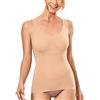 DELIMIRA Donna Canotta Modellante Scollo Profondo Senza Cuciture Intimo Modellante Naturale 46