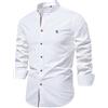 Btmpmcs Camicia da Uomo a Maniche Lunghe Lino Cotone Camicie Slim Fit Casual Classiche Formal Camicia da Lavoro Tinta Unita Elegante Basic Abito Primavera Autunno Estate Shirt Facile da Stirar