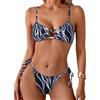 TAZIZI Costume da bagno da donna, due pezzi, costume da bagno push up con stampa floreale per le vacanze, M, M