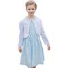 SMILING PINKER ZHUANNIAN Ragazze Po 'Di Manica Lunga Del Bolero Del Merletto Cardigan Shrug (7-8,) 2-3t bianca