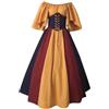 pvucpot Vestito Medievale Donna Costume Medievale Donna Curvy Dell'800 Vintage Abito Steampunk Popolana Eleganti Abito Costume Da Principessa Abbigliamento Contadina Carnevale