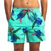 EDOTON Costume da Bagno Uomo con Tasca con Cerniera Pantaloncini da Bagno Impermeabili ad Asciugatura Rapida Pantaloncini da Bagno Regolabili con Coulisse (EU L/Tag XL, Foglie)