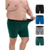 OEIOEI Boxer da uomo in cotone, taglie grandi, da uomo, con apertura, taglia XL, confezione da 4, Nero/Grigio/Blu/Verde, XXL Große Größen Tall