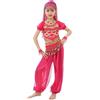 Generico Vestito Odalisca Bambina Ragazze Belly Dance Indianodel Costume Ballo InsiemiCarnevale Orientale Ragazzedanze del Ventre Vestiti Bambin Gonna Frange Ragazze Costume Bambina