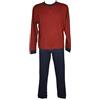 RAGNO Pigiama Uomo Cotone Estivo Collo Serafino Maglia e Pantaloni Lunghi con Polsini Articolo U909N1, B37F Fantasia Biking Red, Taglia 48
