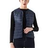 QCBH Gilet in piuma d'oca da donna interno moda tutto-fiammifero corto senza colletto leggero piumino d'anatra bianco piumino da donna piumino autunnale
