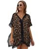 HZCRAES Copricostume Donna Mare Bikini Cover Up Stampa Leopardata Retrò Costume Da Bagno Coprire Kaftano Mare Con Eleganti Macchie Ghepardo Vestito Spiaggia Copri Costume Da Spiaggia Casual Estivo Beachwear