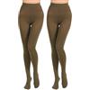 Paralinda 2 paia di collant da donna in tinta unita 80D, morbidi collant in microfibra opaca, Verde oliva, Small-Medium