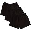 Bigdale Set x3 Boxer Uomo Cotone| Mutande Uomo Taglie Forti 3XL-10XL | Boxer 100% Cotone | Traspirante, di Facile Manutenzione, Resistente, con Apertura Davanti e Bottoni | Nero/Nero/Nero, 8XL