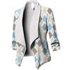 MJGkhiy Blazer Donna Elegante Corto Aperto Davanti Colletto Cappotto Coprispalle Giacca da Ufficio Carriera Tailleur Giacca Cardigan Gilet OL Giacca Cardigan Blazer Donna Corto Fantasia
