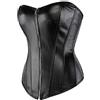 Hengzhifeng Corsetto Steampunk Corpetto in Pelle con Cerniera S Nero