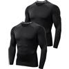 LAFROI 2-Pack Maglia Termico Protettiva da Uomo, a Maniche Lunghe, a compressione-MJSY01C Black Size MD