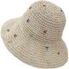 TAZIZI Cappello da pescatore da donna all'uncinetto, in finta paglia, cappello da sole ripiegabile in tessuto a rete, morbido e leggero, cappello da spiaggia per viaggi, BG, Taglia unica
