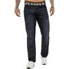 989Zé ENZO Jeans Uomo Pantaloni Casual Cotone Classic Fit con Cintura EZ399 Blu Scuro 48W / 30L