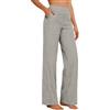 Generico Pantaloni Donna Estivi In Cotone - E Lino Eleganti Elastico Vita Alta Pantaloni Donna Larghi Curvy Leggeri E Comodi a Gamba Larga Casual Yoga Pantalone Gamba Dritta Con Tasche Per Busine Ufficio