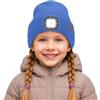 ATNKE Bambini LED Cappello con Luce, USB Ricaricabile 4 LED Corsa Torcia Mani Libere Testa Lampada Invernale Calda Pile Foderato Berretto Lavorato Maglia Regali per Ragazzi e Ragazze/Magnolia Blue