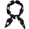 sourcing map 50 centimetri 1950s Vintage Retro Polka Dots Piazza Sciarpa Testa Collo Sciarpe Fazzoletto, Black Big Dot, M