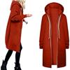 Generico Cardigan da Donna Giacca Casual Calda con Tasca Cerniera e Cappuccio Cappotto in Lana Spesso Giacca Invernale Lunga con Tasche Giacca Sportiva da Montagna Chiusura Lampo
