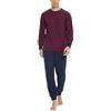 Sykooria Pigiama Uomo Invernali Pigiama Uomo Cotone Lungo Pigiama Due Pezzi Set Pigiama Caldo Pigiami da Uomo Maniche Lunghe e Pantaloni Lunghi 583-Rosso 3XL