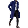 Fulidngzg Soprabito Uomo Doppiopetto Business Lana Giacca Slim Fit Elegante Colletto Risvolto Spolverino Casual Sottile Cappotto Lavoro Lungo Soprabito Outerwear Invernale