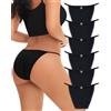 Levao Mutande Donna Cotone, Sexy Pizzo Culotte Slip Mutandine Intimo Underwear Gamba Alta Bikini Hipster Pacco da 6(S-XL)