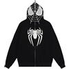 Silver Basic Donna Y2k Full Zip Felpe con Cappuccio Autunno Inverno Spider Web Felpa Hip Hop Oversize Giacca Cappotto
