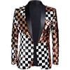 PYJTRL - Giacca/Blazer da Uomo alla Moda, Due Colori Brillanti, con Paillettes reversibili, Colore:, M